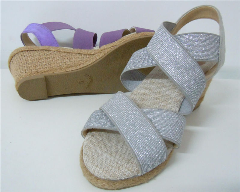 LE192180 Sandals,Linen Sandals, Cork Sandals
