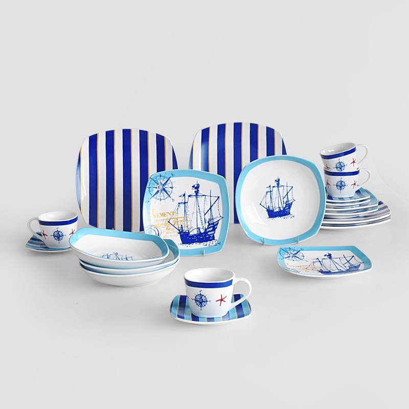 20pcs square shape porcelain dinner set