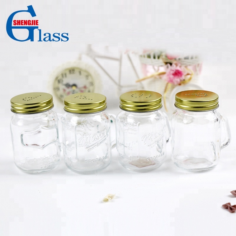 Glass Salt And Pepper Shakers Wholesale Mason Jar With Handle