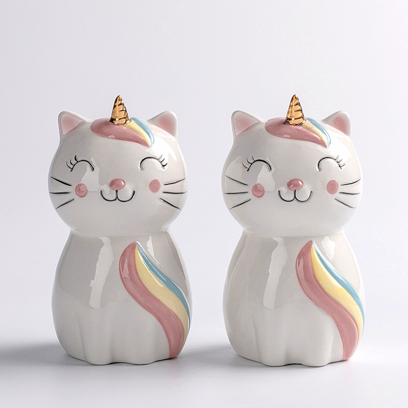 Ceramic Rainbow Cat Pepper Bottle