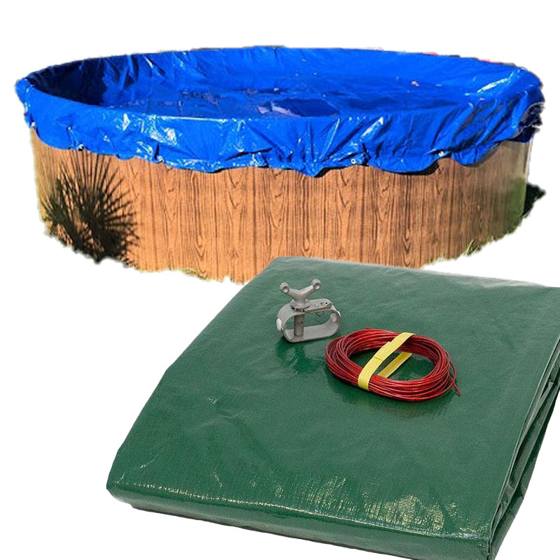180g/m2 Black and Green Color 12ft Round Pool cover