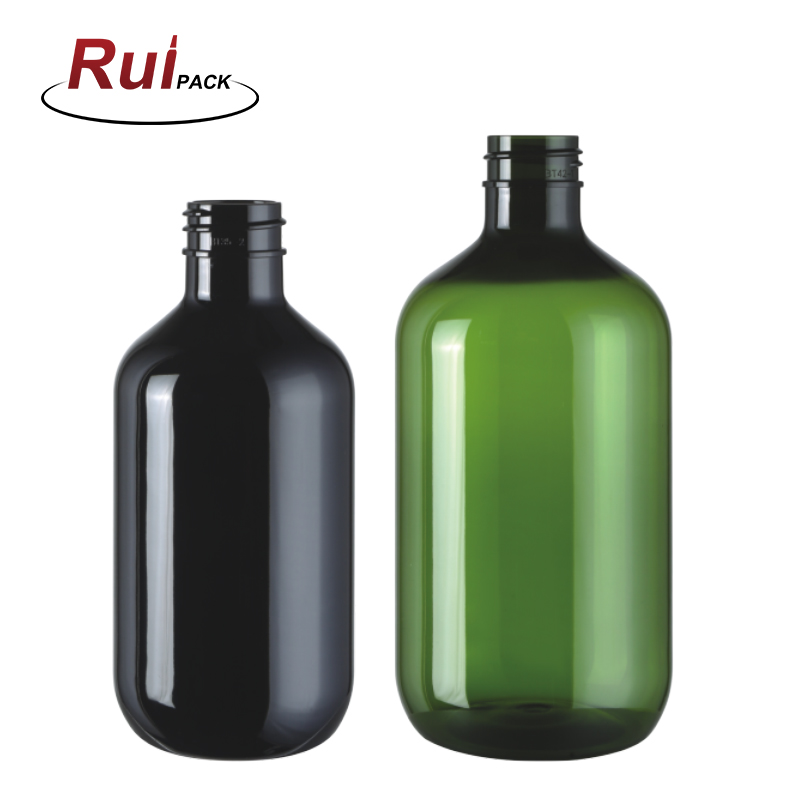 PET boston round bottle