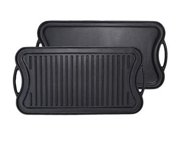51cm cast iron pre-seasoned reversible griddle /grill pan