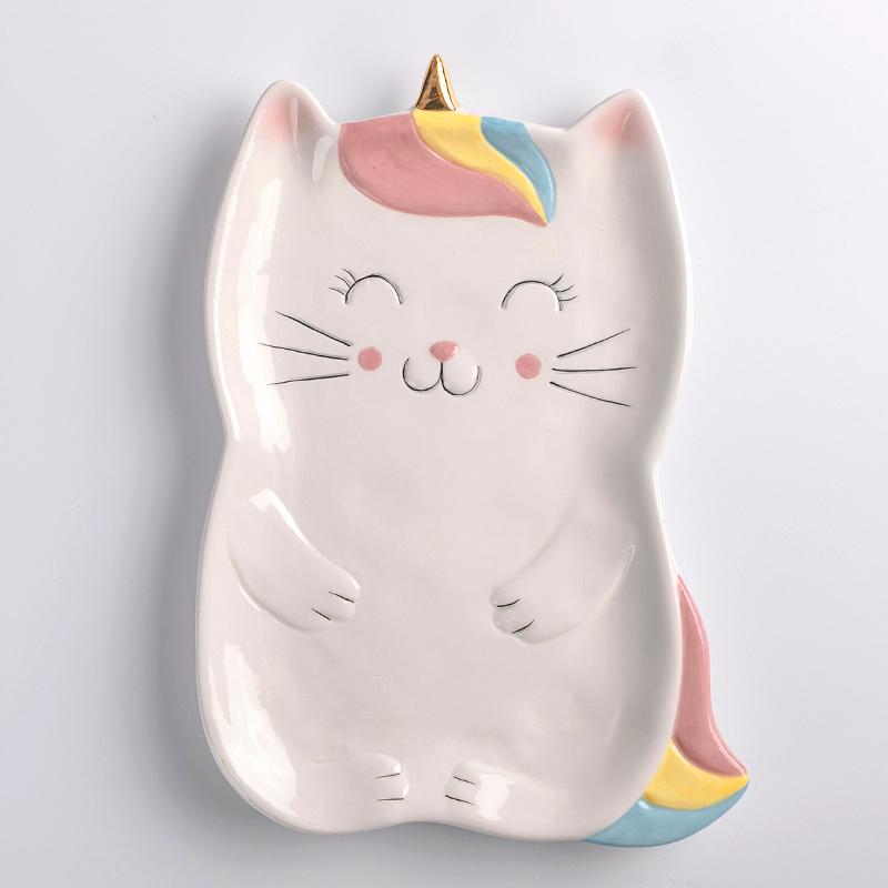 Ceramic dish rainbow cat series large plate