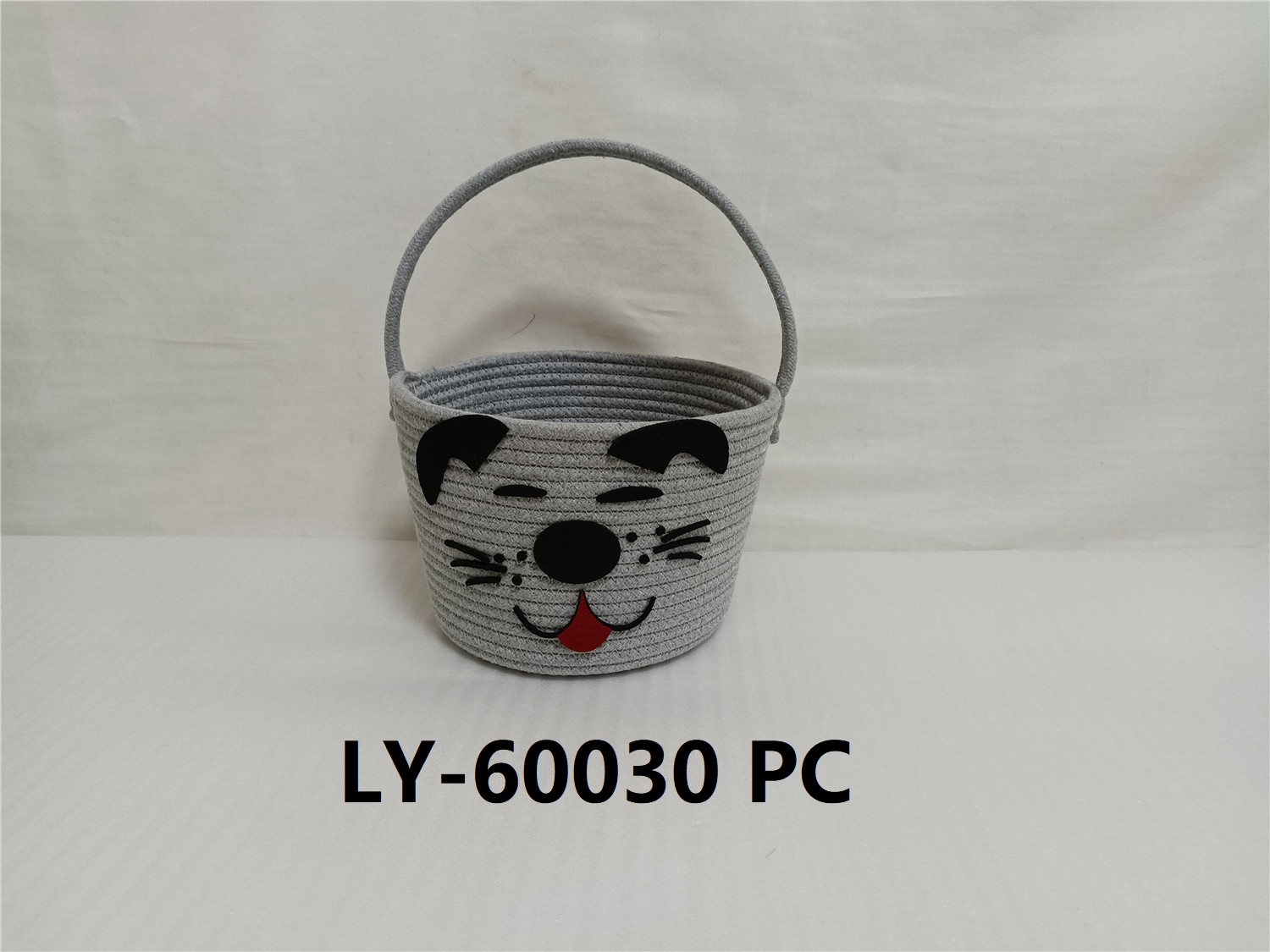 Cute eco friendly basket ,Happy Easter gift bag，cotton rope basket