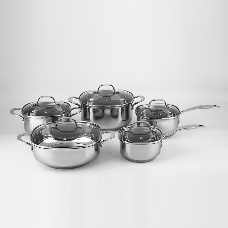 Stainless steel 10pcs cookware set