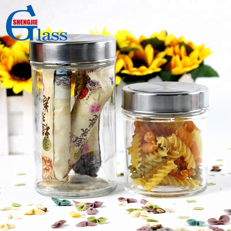 Custom Made Lucid 500ML Glass tea storage Jar With Metal Lid
