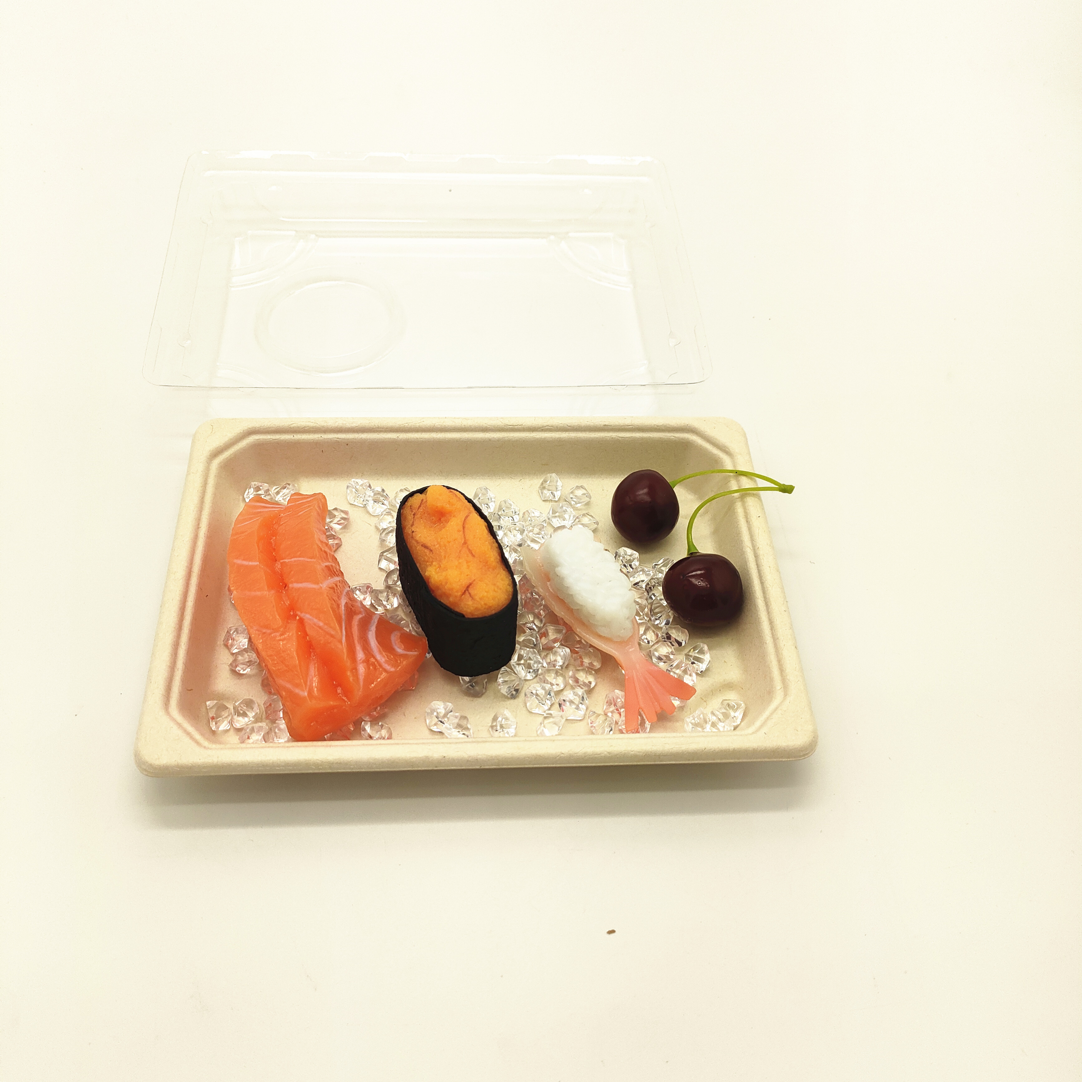 100% Biodegradable Rectangular Middle Sugarcane Sushi Tray