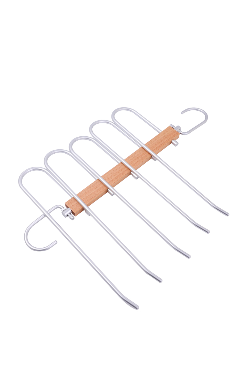 Aaluminum+beech wood space save fold hanger