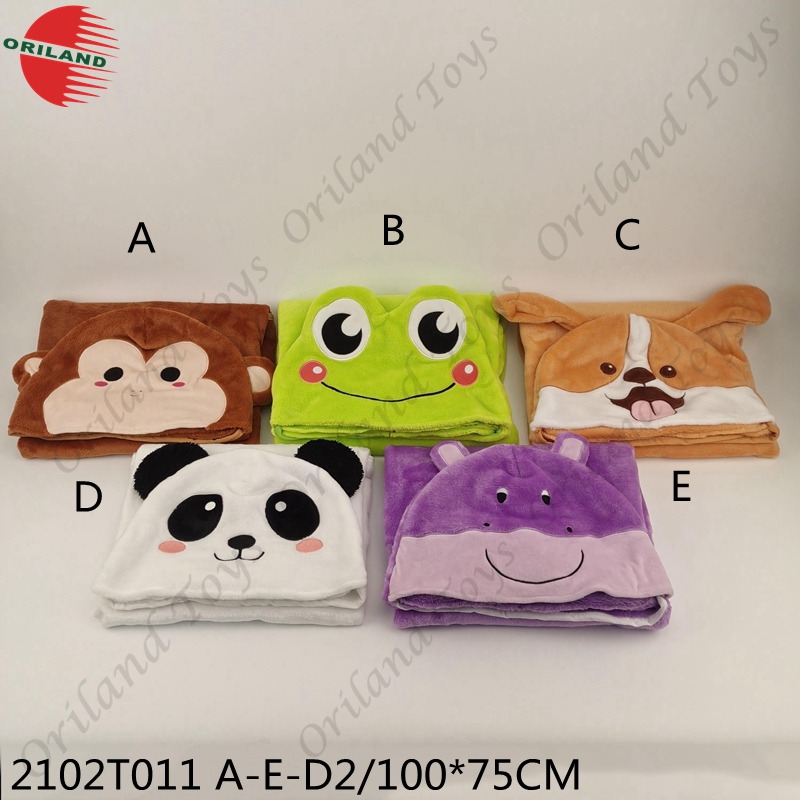 Cute plush bath towel baby with animal cartoon headwear washcloth