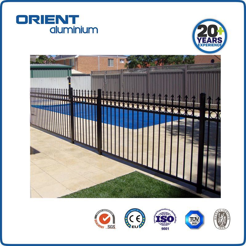Aluminium Fence Spear Top Black Rail Fencing Type Palisade Fence