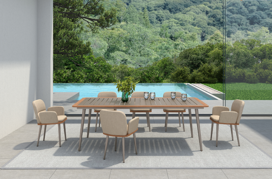1 metal wood new garden outdoor furniture alum chair alum table