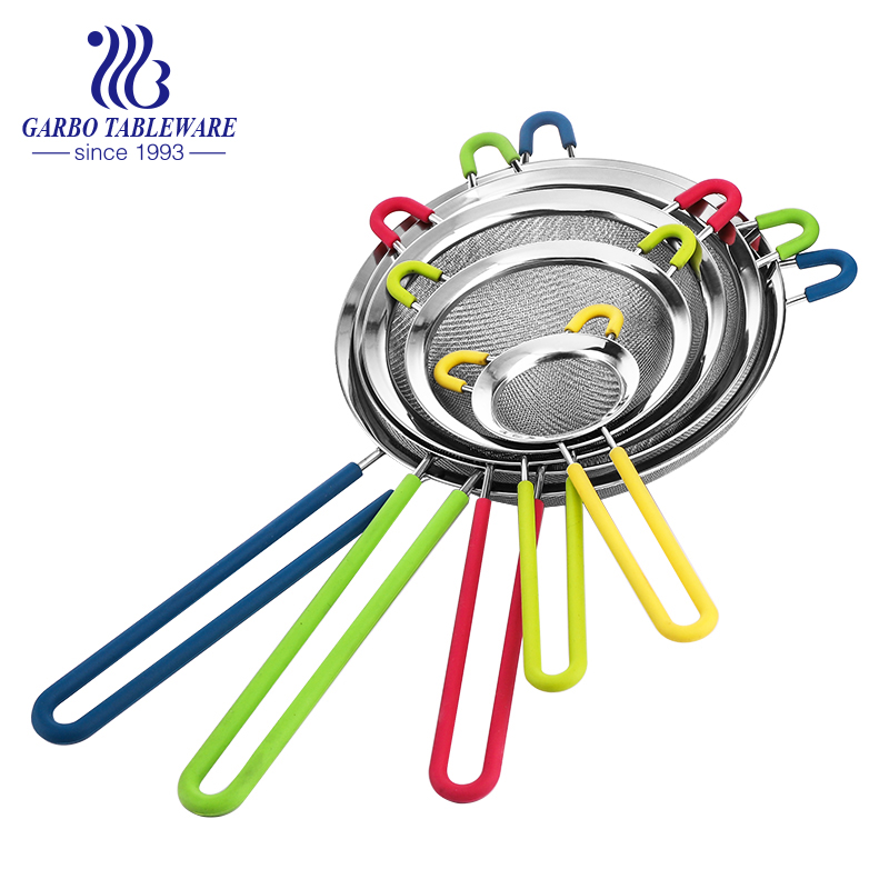 Fashion Colorful Silicone Handle 5 PCS Stainless Steel Cutlery Kitchen Cookware Knife Set of 5 PCS Multiple Color for Selection Hanging Design