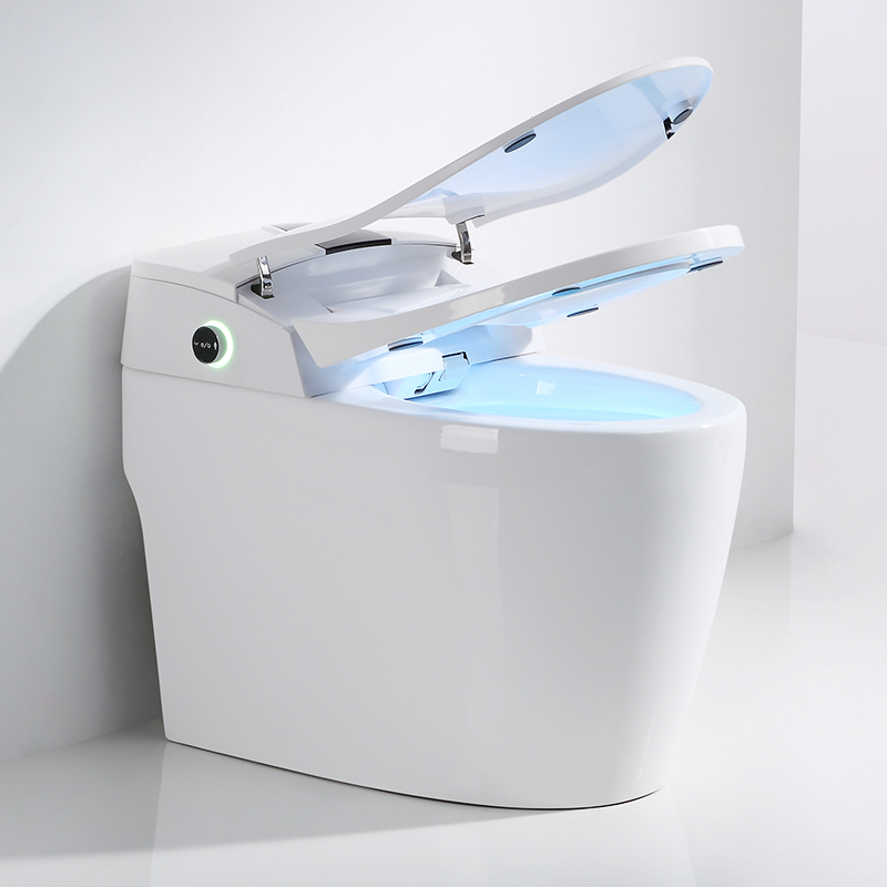 A Intelligent toilet electric semi-automatic toilet seat automatic integrated tank free cloud pulse toilet superspin siphon type
