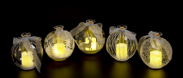 LED Candle Glass Ornament