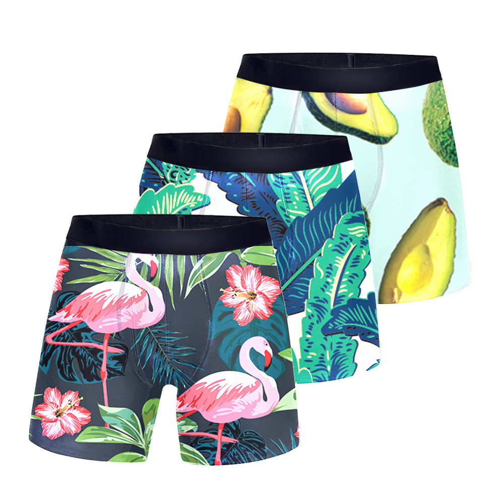 Wholesale fashion blank sublimation private label custom printed compression mens boxer briefs underwear