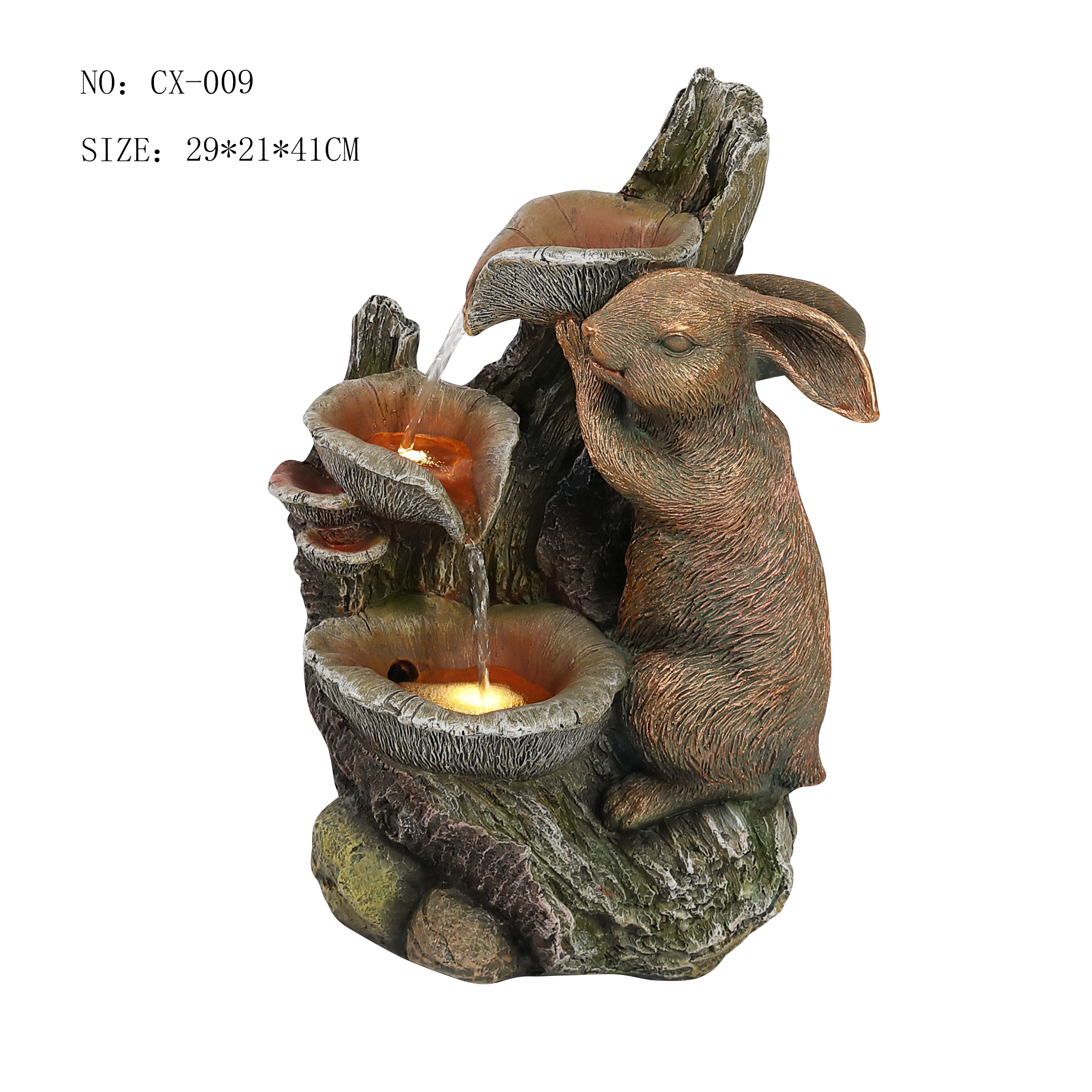 hotselling rabbit animal rock water fountain for garden decoration.