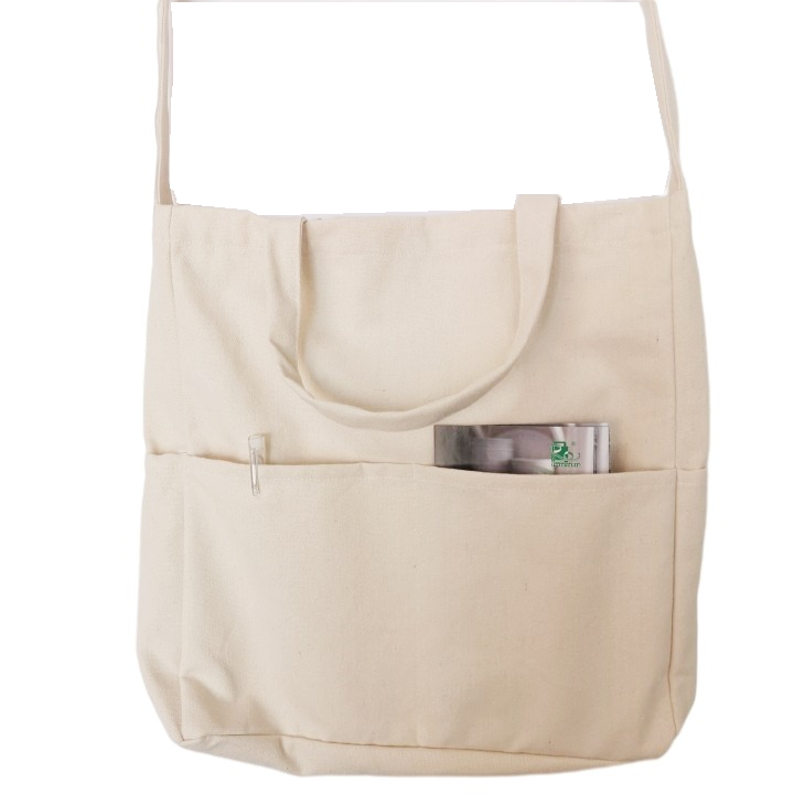 Canvas bag with multiple pockets