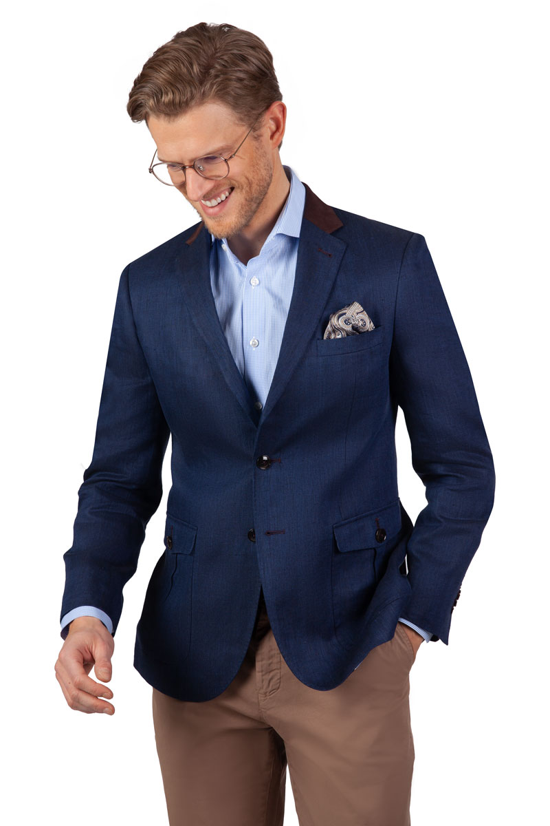 MEN JACKET S Oxford 19021/18 Slim Fit Jacket