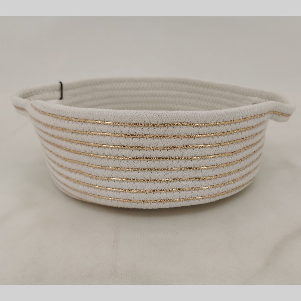 Cotton rope with silver rope sewing storage basket