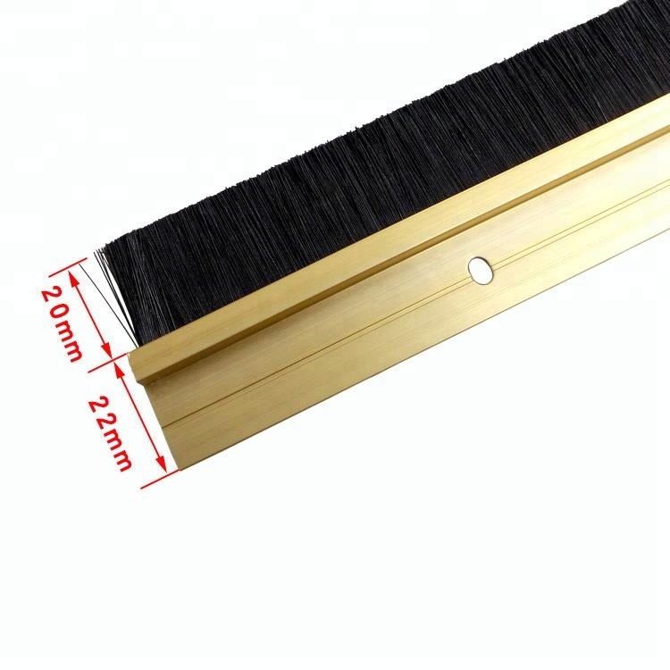 Aluminum Alloy Door Bottom Sweep；Aluminum Alloy holder strip brush for door sealing；