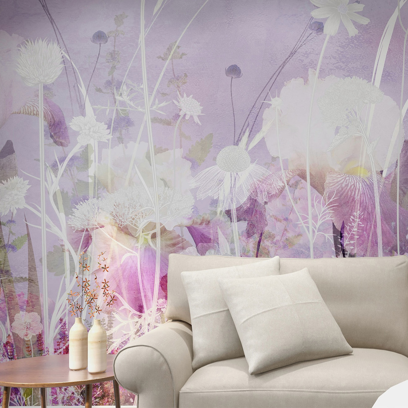 Custom Modern Floral Design 3D Mural Wallpaper