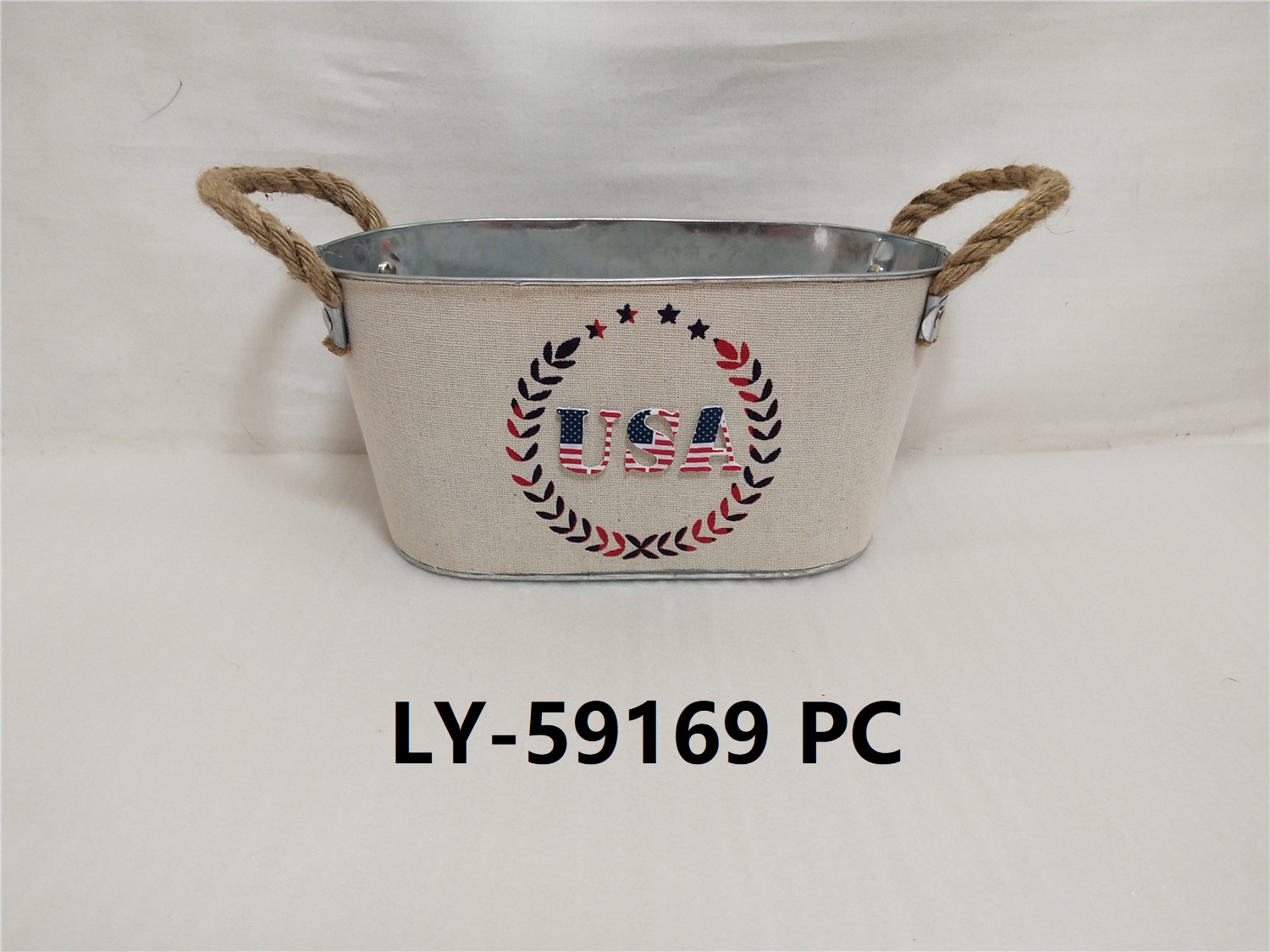 Oval shape Christmas metal bucket