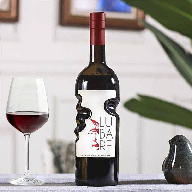 750ml unique wine amber glass bottles with cork