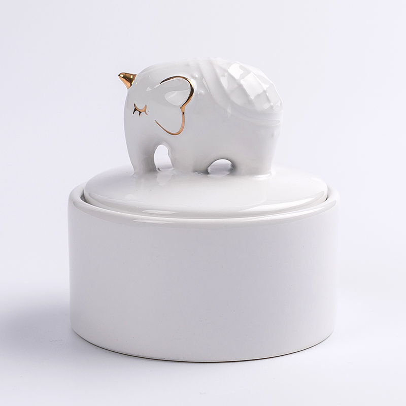 Ceramic white pictographic series pictographic jewelry box
