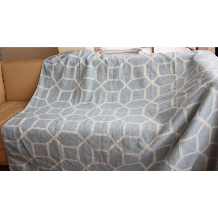 indoor&outdoor plain 100% wool blanket king queen twin size plaid sofa cover jacquard blanket