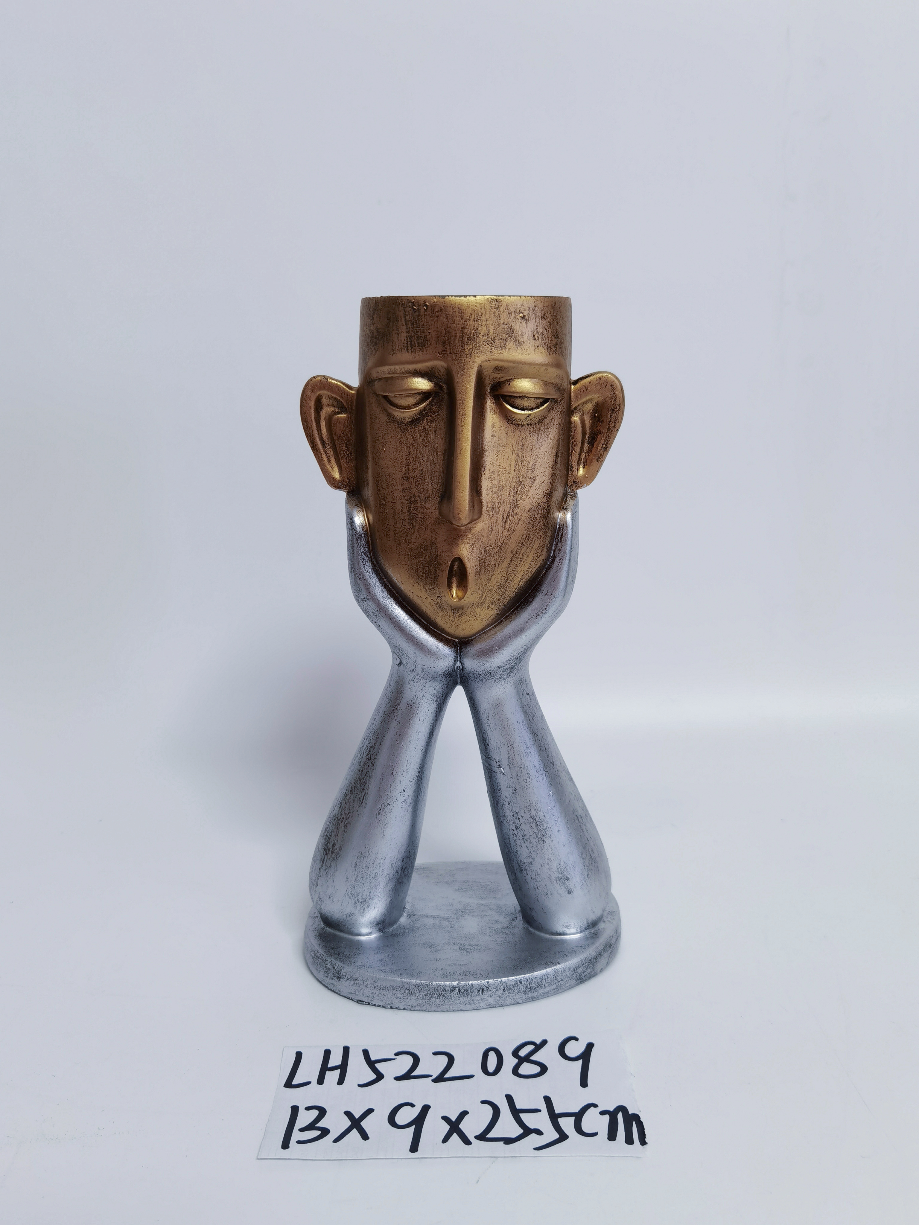 Nordic vase decoration with resin face