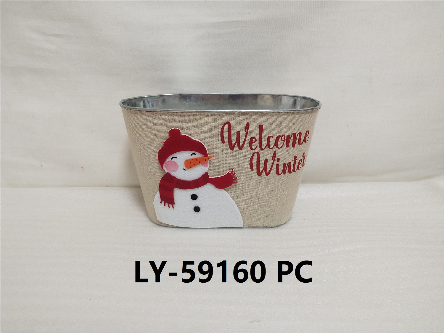 Oval shape Christmas metal bucket