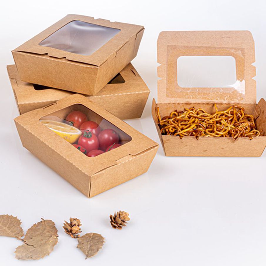 Kraft Lunch Box with Window 500ml-2100ml
