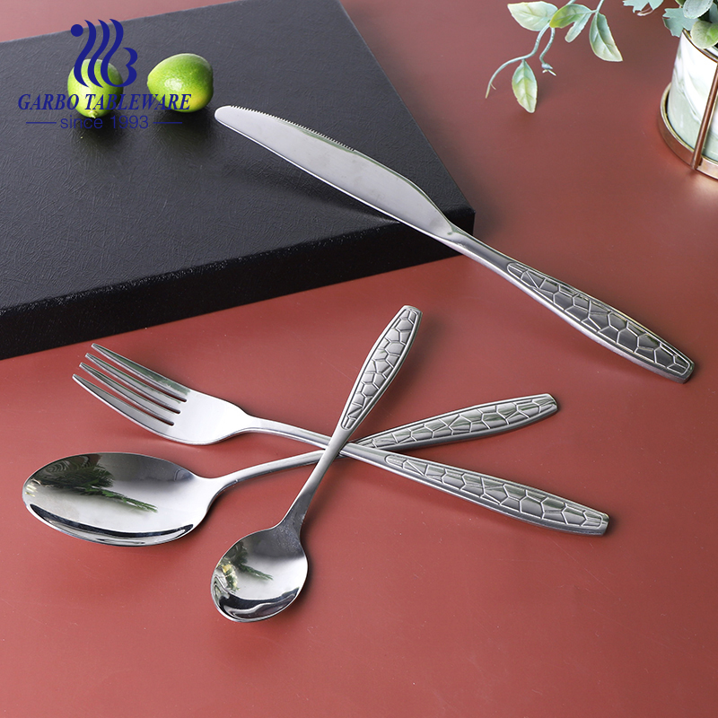 Home use 18/0 Stainless steel set mirror polished 16pcs metal cutlery set