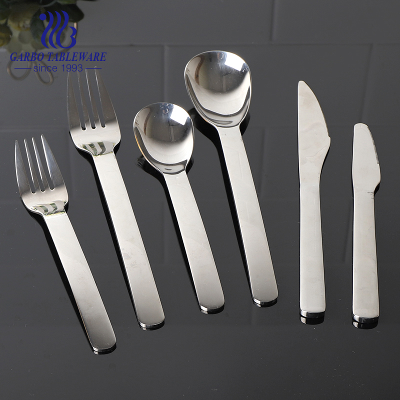 Hotel use 18/8 Stainless steel set mirror polished 24pcs metal cutlery set