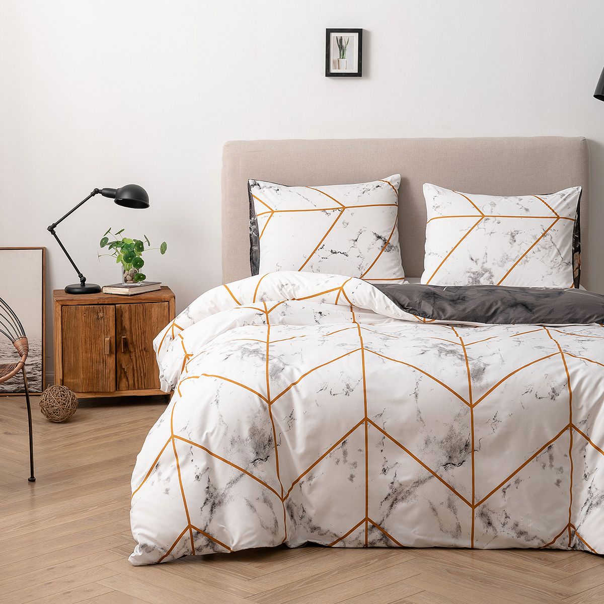 100% polyester printed bedding set