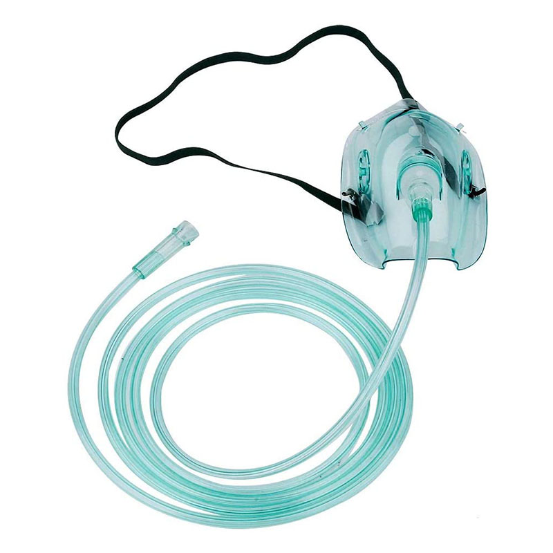 Disposable Oxygen Mask with Tube and Adjustable Elastic Strap