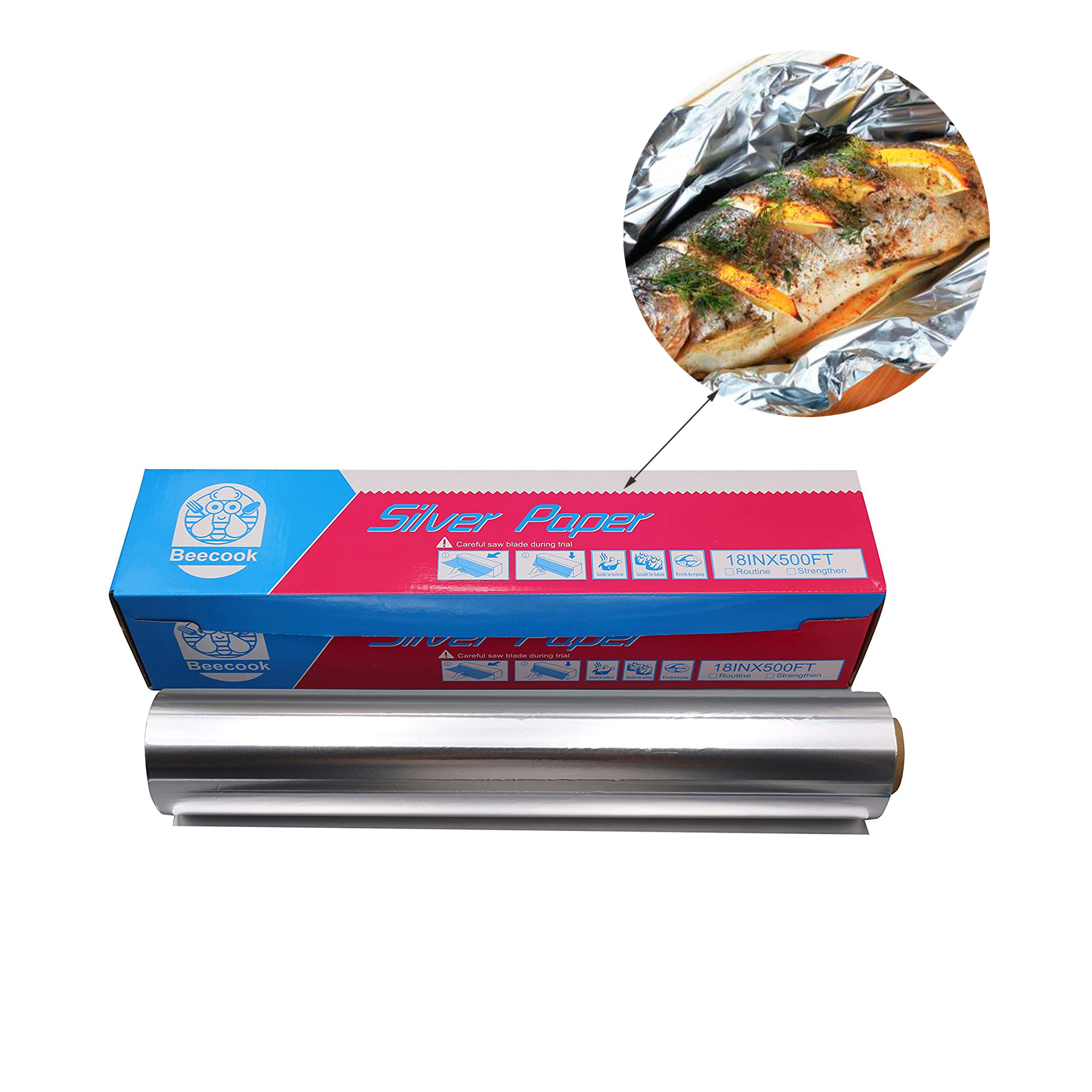 Disposable Food Aluminum Foil Factory Outlet Slivery Kitchen Use Food Grade Aluminum Foil Roll Film