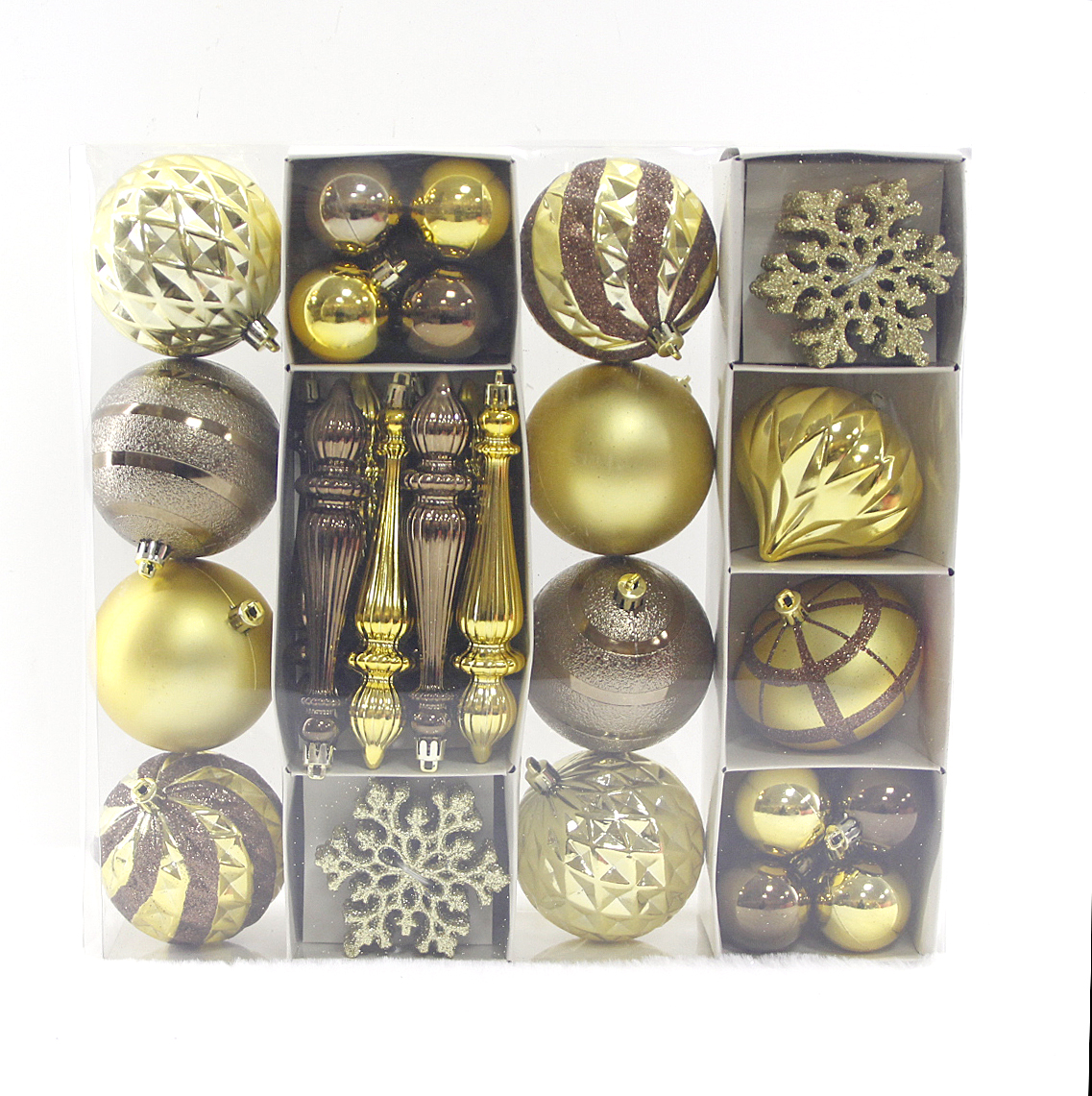 Fashionable hot selling plastic Christmas ornament set