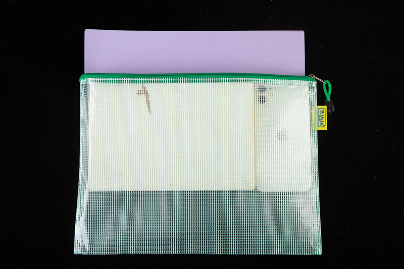 Simple small fresh mesh waterproof document bag student stationery bag