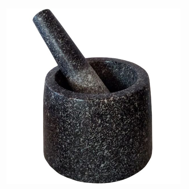 Stone Mortar And Pestle Granite Mortar Dia. 14 cm Polished