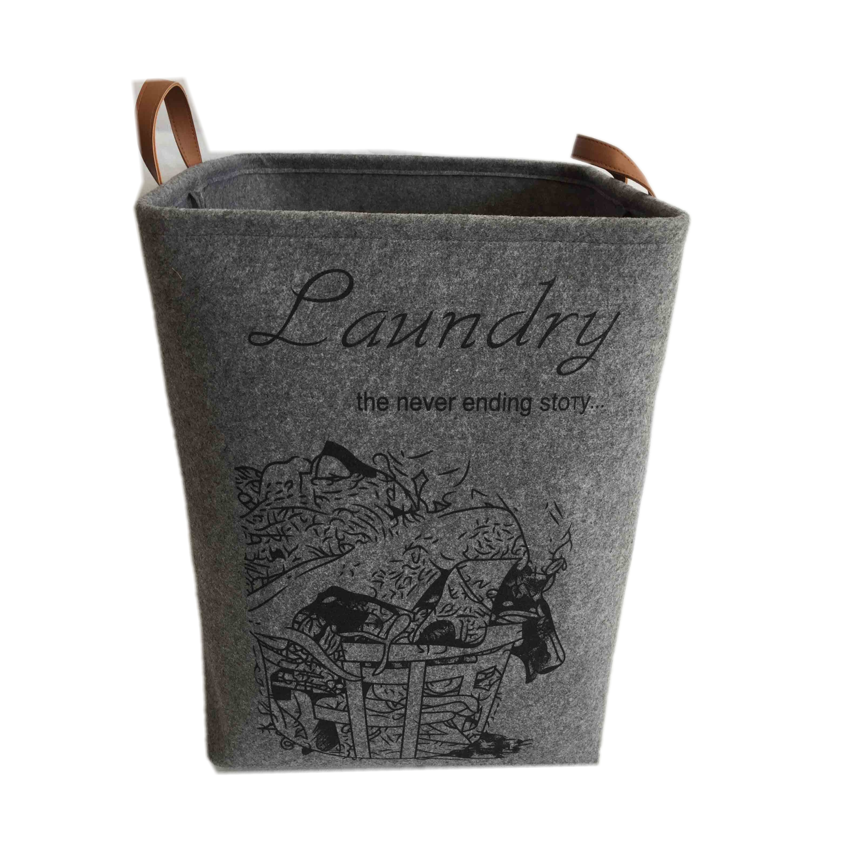 Rectangel Felt Fabric Laundry Basket