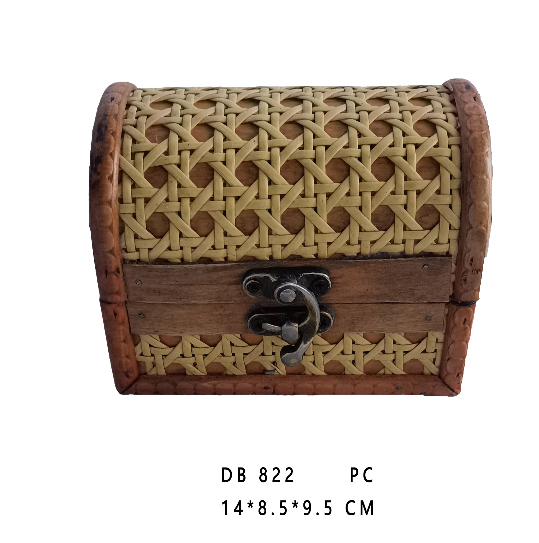 Handmade wooden & rattan treasure chest and gift packing wooden box