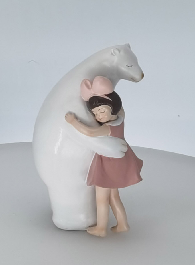 Polyresin Lovely Girl with animal