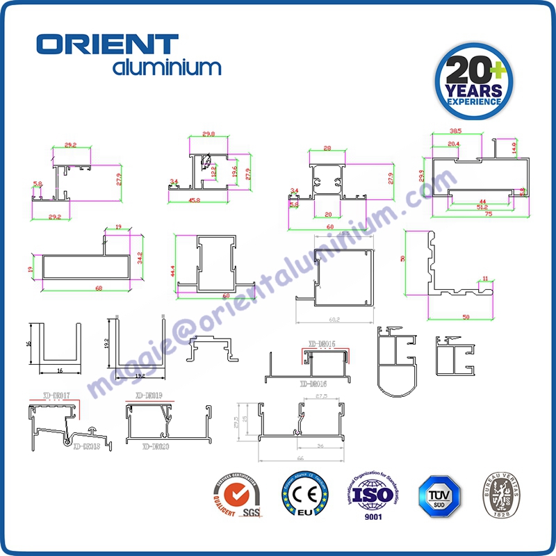 South Africa market Aluminum extrusion Profile for window and doors, natural anodized