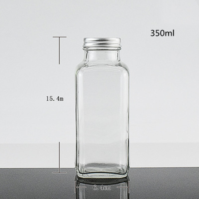 Stocked 250ML 350ml 500ml square french glass bottle for juice