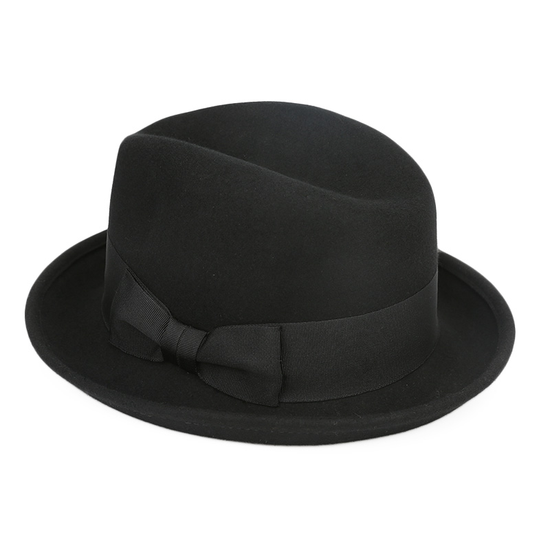 Fashion curl edge wool felt hat