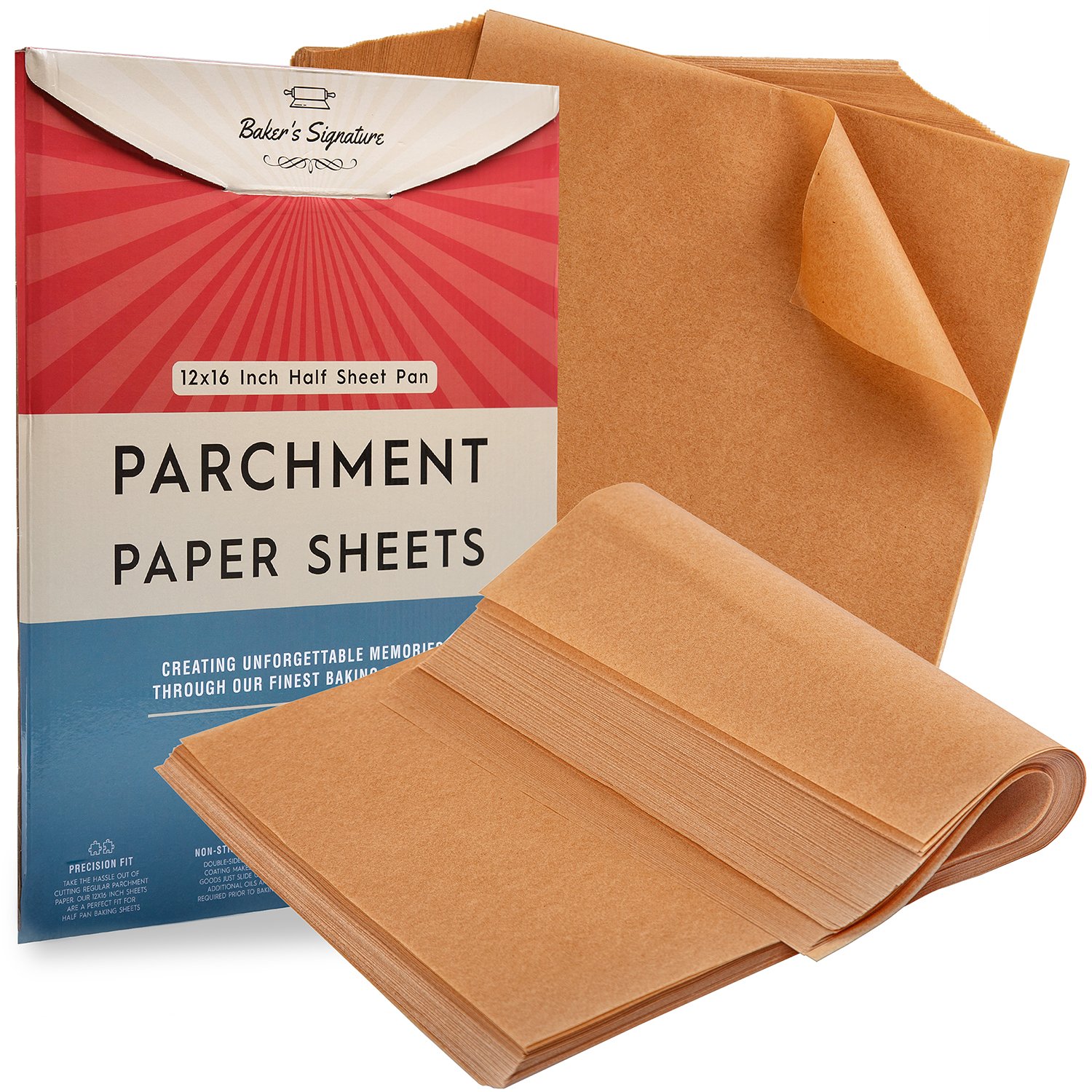Food Grade 12x16 inches (12" x 16") custom unbleached parchment paper sheets for baking paper