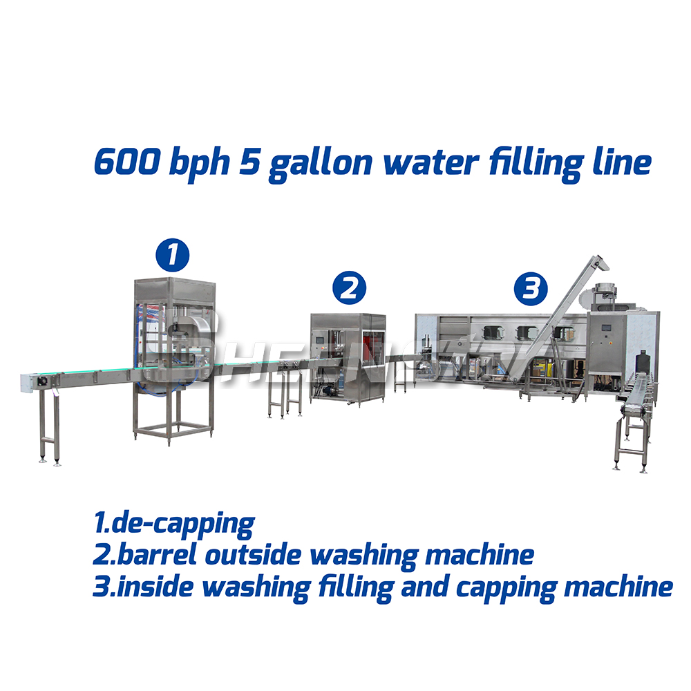 QGF600 5 gallon barreled water filling line