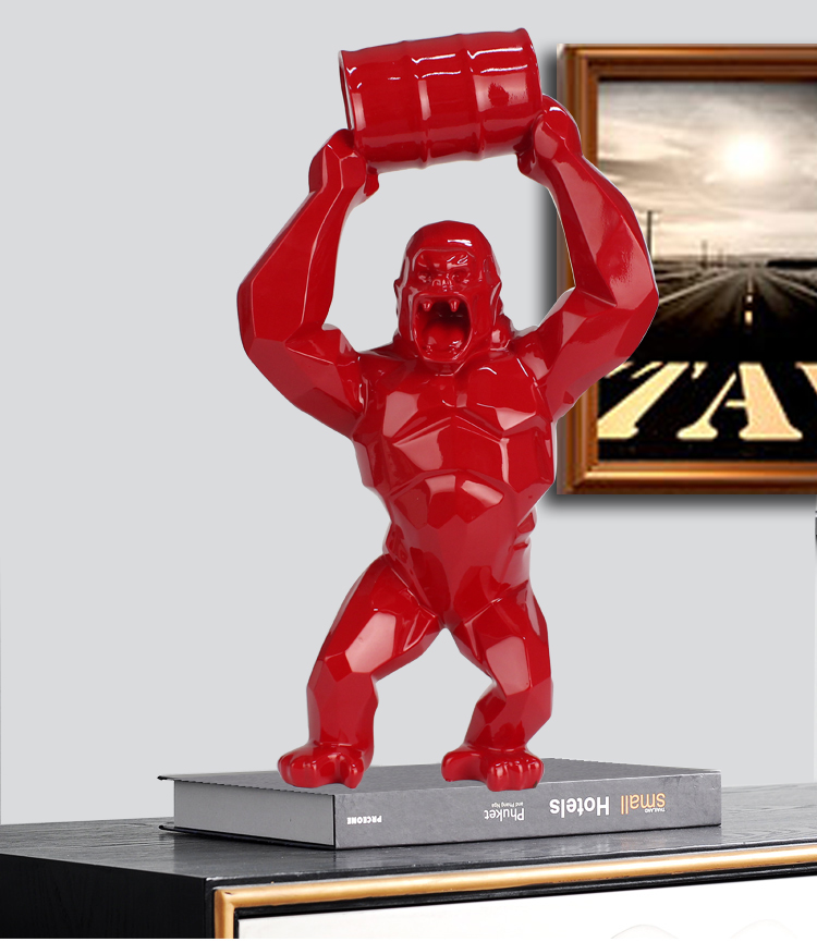 Custom Modern Decor Abstract Wild Kong art Animal Statue Gorilla indoor decoration Resin figurine